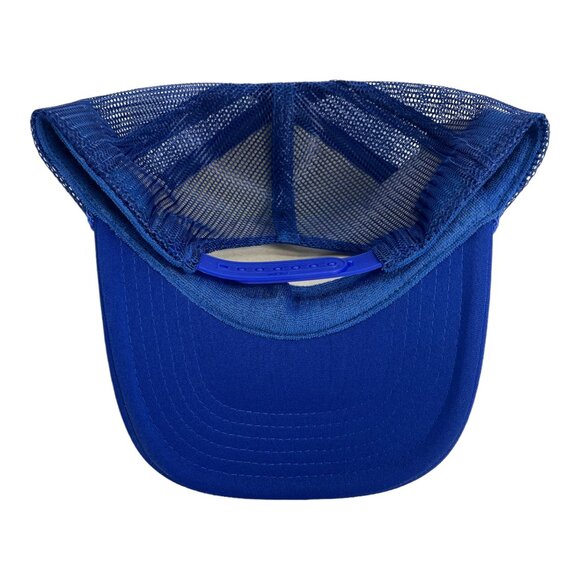 NEW VINTAGE STYLE HONDA MOTORS RACING LOGO ROYAL BLUE TRUCKER HAT TRENDY - Picture 3 of 3